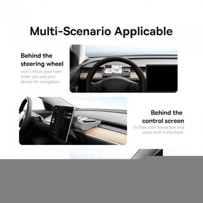 Compartimento de Arruma��o para Carro Baseus T-Space Series 2-em-1 com Leitor Cart�es ETC Cinza