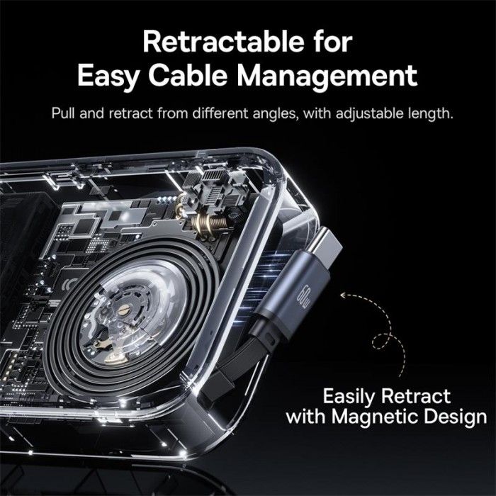 Baseus Primetrip Vw1 Car Charger With Retractable Cable 60W Cosmic Black Baseus Primetrip Vw1 Car Charger With Retractable Cable 60W Cosmic Black