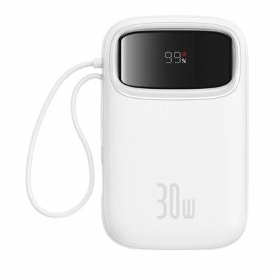 Power Bank QPow 2 2xUSB-C 10000mAh 30W White Power Bank QPow 2 2xUSB-C 10000mAh 30W White