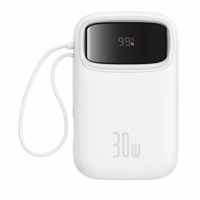 Power Bank QPow 2 2xUSB-C 10000mAh 30W White Power Bank QPow 2 2xUSB-C 10000mAh 30W White