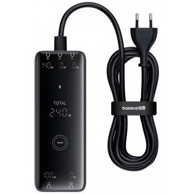 Carregador Digital Gan Intelligent Desktop Fast Charger 3C+U+DC 240W EU Preto Carregador Digital Gan Intelligent Desktop Fast Charger 3C+U+DC 240W EU Preto